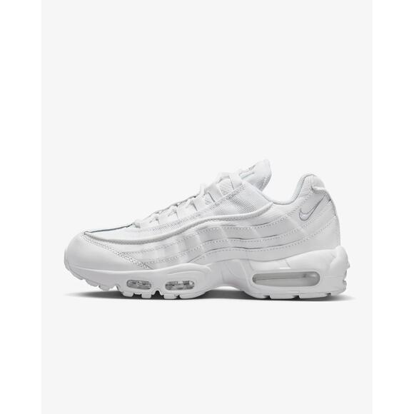 Nike Air Max 95 Essential Triple White Grey Mens Running CT1268 100 - SIZE 7.5 - Picture 1 of 10